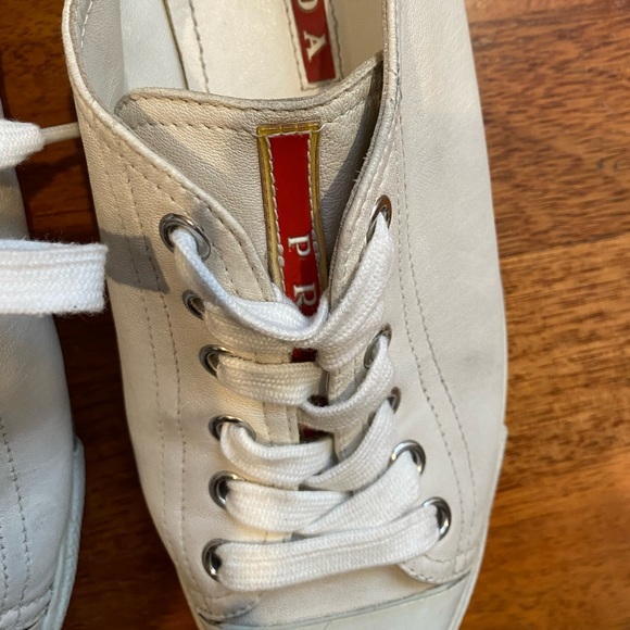Prada sheepskin logo sneakers - Picture 2 of 7